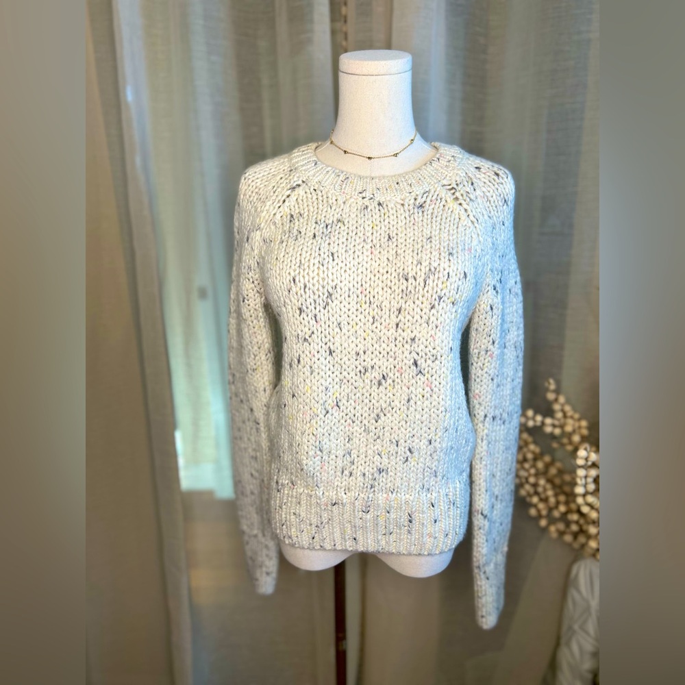 GAP wool knit marled cream multicolor space sweater small
